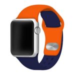 AFFINITY BANDS Two Tone Color Silicone Watch Band Compatible with Apple Watch – Orange/Navy 38mm/40mm