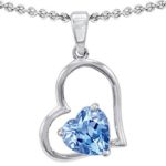 Star K Sterling Silver 7mm Heart Shape Pendant Necklace