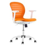 Office Chair Ergonomic Adjustable Mid Back Mesh Swivel Computer Desk Chair with Armrest, Orange
