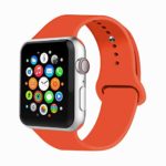 IYOU Sport Band Compatible with Watch Band 38MM 42MM 40MM 44MM, Soft Silicone Replacement Sport Strap Compatible with 2018 Watch Series 4/3/2/1 (Orange,38MM, S/M)