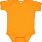 Rabbit Skins Infants’5 oz. Baby Rib Lap Shoulder Bodysuit, Mandarin, 18 Months
