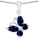 Star K Sterling Silver Small Butterfly Pendant Necklace