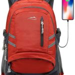 Backpack for School College Student Bookbag Travel Business with USB Charging Port (Orange Color)