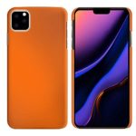 FINCIBO Case Compatible with Apple iPhone 11 Pro 5.8 inch 2019, Back Cover Hard Plastic Protector Case Stylish Design for iPhone 11 Pro (NOT FIT 11 Pro Max) – Solid Neon Fluorescent Orange Color