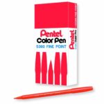Pentel Arts Color Pen, Orange, Box of 12 (S360-107)