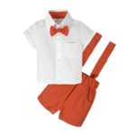 BIG ELEPHANT Baby Boys’2 Piece T-Shirt Suspender Shorts Clothing Set NA42 Orange