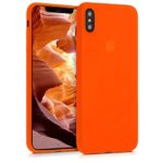 kwmobile TPU Case for Apple iPhone Xs Max – Soft Flexible Shock Absorbent Protective Phone Cover – Neon Orange