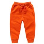 HAXICO Unisex Kids Solid Cotton Drawstring Waist Winter Pants Toddler Baby Bottoms Active Sweatpants,Orange,120(5T)