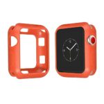 Tech Express Matte Color Case for Apple Watch Series 4 [iWatch Cover] Rugged Silicone Gel 40mm, 44mm Easy Install Anti Scratch Shockproof Body Bumper Solid Color (Orange, 40mm)