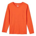 French Toast Boys’ Little Long Sleeve V-Neck Tee, Orange Solid, 4