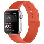 Kaome Compatible with Apple Watch Band 44mm 42mm,Soft Strap Sport Band for iWatch Series 5, Series 4, Series 3, Series 2, and Series 1(M/L,Orange)