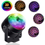 Reching Party Lights Sound Activated,Build in 20-Colors Crystal Magic Rotating Disco Light,Disco Ball Lamps,6W LED Stage Lighting for KTV,X’mas Party,Wedding Show,Club Pub DJ Lighting