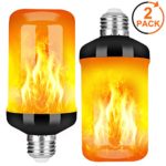 Y- STOP LED Flame Effect Fire Light Bulb – Upgraded 4 Modes Flickering Fire Halloween Light Decorations – E26 Base Flame Bulb with Upside Down Effect(2 Pack?