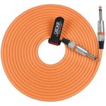 QOOKR 20ft Male to Male Straight 1/4″ TS Color Instrument Cable for Electric Guitar,Bass,Keyboard(20 Feet,Orange)
