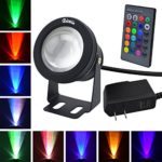 RUICAIKUN LED Flood Light 10W Waterproof Outdoor US Plug RGB Light with Remote Control (DC/AC 12V),Above Ground Pool Light