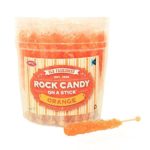 Extra Large Rock Candy Sticks (22g): 48 Orange Rock Candy Sticks – Individually Wrapped for Party Favors, Candy Buffet, Showers, Receptions, Old Fashioned Espeez Bulk Candy on a Stick