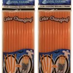 Cool Change Color Changing Straws (2 Packages) Orange to Black