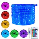 Ollny LED Rope Lights 33ft 16 Colors Changing Outdoor 100 LEDs 4 Modes USB Powered Rope Tube Lights with Remote Timer for Wedding Christmas Party Waterproof Indoor Decoration NOT CONNECTABLE