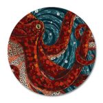 Octopus Round Mouse Pad by Smooffly,Gorgeous Cool Octopus Color Printed Mousepad Round Non Slip Rubber Mouse pad Gaming Mouse Pad