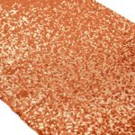 ShinyBeauty Wedding Decor Sequin Table Runner,2pcs Orange-12×72-Inch Party Runner, Table Runner for Party -0719E