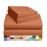 LuxClub 6 PC Sheet Set Bamboo Sheets Deep Pockets 18″ Eco Friendly Wrinkle Free Sheets Hypoallergenic Anti-Bacteria Machine Washable Hotel Bedding Silky Soft – Autumn Orange King