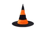 Adult Womens Black Witch Hat Halloween Party Decorations Accessories Cap (Orange)