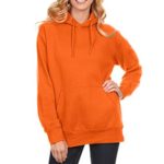 Simlu Fleece Pullover Hoodies Oversized Sweater Reg and Plus Size Sweatshirts , Orange, Large
