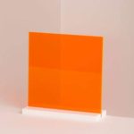1/8″ (0.118″) Orange Neon Fluorescent Acrylic Plexiglass Sheet 12″x12″ Cast 3mm Thick Nominal Size AZM