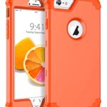 BENTOBEN iPhone 6S Case, iPhone 6 Case, 3 in 1 Heavy Duty Rugged Hybrid Hard PC Soft Silicone Bumper Shockproof Non-Slip Protective Case Cover for Apple iPhone 6S/iPhone 6 (4.7 Inch), Coral Orange