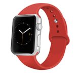 iGK Sport Band Compatible with Apple Watch 38mm/40mm, Soft Silicone Sport Strap Replacement Bands for iWatch Apple Watch Series 4 Series 3, Series 2, Series 1 38mm/40mm Orange Red Small