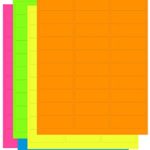 Assorted Fluorescent Address Labels | 5 Colors – Green, Orange, Blue, Yellow and Pink | 5 Sheets of Each Color | 1″ x 2-5/8″ – 30 Per Page | 750 Labels