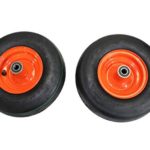 (Set of 2) 11×4.00-5 Tires & 5.25 Kubota Orange Wheels 4 Ply for Lawn & Garden Mower