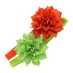 My Lello Baby Petal Flower Headbands Mixed Colors 2-Pack (Orange/Apple Green)