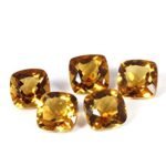 2.70Cts GOLDEN ORANGE HYDRO CITRINE CUSHION CUT LOOSE GEMS 5PCE LOT HYD-158