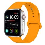 MOOLLY for Watch Band 38mm 40mm, Soft Silicone Watch Strap Replacement Sport Band Compatible with Watch Band Series 5 Series 4 Series 3 Series 2 Series 1 Sport & Edition (38mm 40mm S/M, Light Orange)