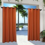 Exclusive Home Curtains Indoor/Outdoor Solid Cabana Grommet Top Curtain Panel Pair, 54×108, Mecca Orange, 2 Piece