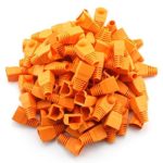 GFORTUN 100pcs RJ45 Cat6 Cat5E Ethernet Cable Snagless End Boots Cap Connector Cover Modular (Orange)