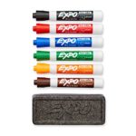 EXPO 80556 Low-Odor Dry Erase Set, Chisel Tip, Assorted Colors, 7-Piece