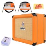 Orange Crush 20RT Guitar Combo Amplifier Bundle with Orange FS-1 Footswitch, Instrument Cables, and Austin Bazaar Polishing Cloth