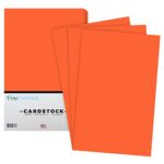 Premium Color Card Stock Paper | 50 Per Pack | Superior Thick 65-lb Cardstock, Perfect for School Supplies, Holiday Crafting, Arts and Crafts | Acid & Lignin Free | Orbit Orange | 11 x 17