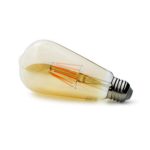 O’Bright Dimmable LED Edison Light Bulb, 6W, Dimmable, UL Listed, ST21 LED Bulb/E26 Base, 2200K (Warm White), LED Filament Bulb/Vintage LED Bulb, Amber Glass, 1 Pack