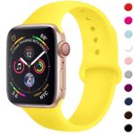 TIMTU Sport Band Compatible with Apple Watch 38mm 40mm, Women Men Compatible with iWatch Band 38mm 40mm, M/L MGyellow