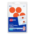 Avery Removable Print or Write Color Coding Labels for Laser Printers, 1.25 Inches, Round, Pack of 400 (5497)