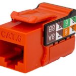 CAT6 RJ45 Keystone Jack, V-Max Series – Orange Color – (50 pack)