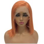 Human Hair Wigs Lace Front Wig Side Part Wigs for Black Women Pre-plucked13x6 Lace Front Wigs with Baby Hair Orange Color 180% Density 14inch