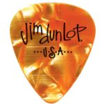 Dunlop 483P08MD Genuine Celluloid, Orange Pearloid, Medium, 12/Player’s Pack