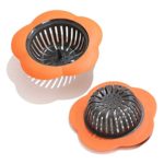 Betwoo Plastic Sink Strainer Kitchen Sink Drain Filter Basket (Set of 2, Orange)