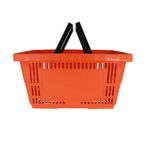 Plastic Shopping Baskets w/Handles – Quantity 1 – Color: Orange – Eco Friendly Reusable Retail Store/Grocery Basket – Better Than Paper or Plastic Bags
