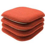GoodGram 4 Pack Non Slip Ultra Soft Chenille Honeycomb Premium Comfort Memory Foam Chair Pads/Cushions – Assorted Colors (Pumpkin Spice)