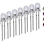 CO RODE 180 Pieces 5mm LED Lights Emitting Diode Bulbs Lamp Kit for Arduino White Blue Red Green Yellow Warm Purple Orange Pink [Ultra Bright, 9 Colors]